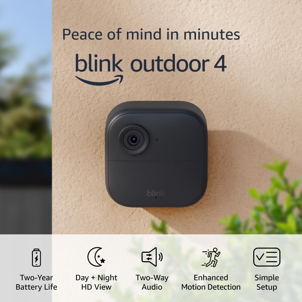 Blink Outdoor 4 — Wireless smart security camera, two-year long battery life, real-time alerts from your smartphone, easy setup — 5 camera system - Image 4